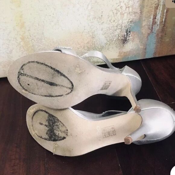 Aldo Embellished Ankle Zipper T Strap Heels 10 - Picture 4 of 7